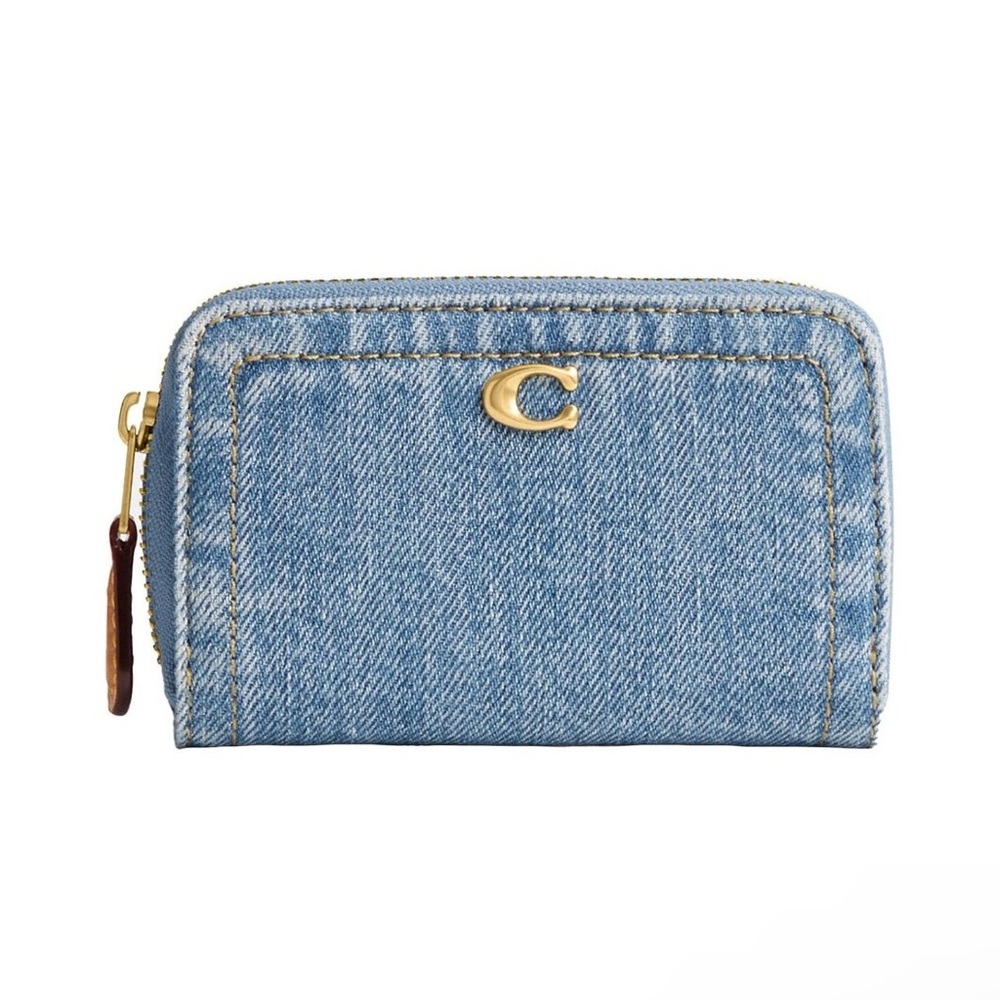 Coach Small Zip Around Denim Wallet